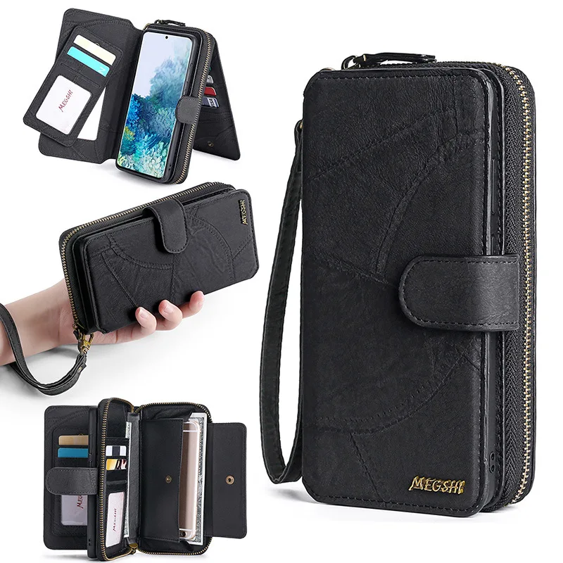 Multi-function PU Leather Wallet Phone Case For iPhone 14 13 12 11 Pro Max Xs Xr Xs Max Samsung S22 S21 S20 Ultra