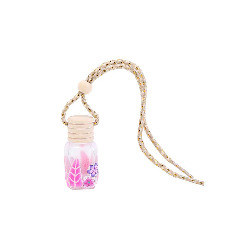 product 10ml empty glass car perfume bottle hanging wooden lid bottles wholesale car fragrance gift empty car perfume bottle-4
