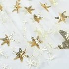 Stars Manufacturers Sell Glitter Gold Stars Tulle Sequin Fabric For Girl And Woman Dress