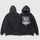 In Stock Black Print Oversize Hoodie For Men