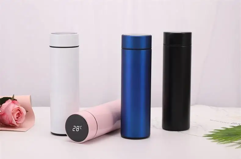smart LED vacuum Insulated Stainless flask Steel double wall Water Bottle With Screen with temperature show customized logo