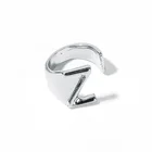 Silver Plated Adjustable Size 26 Letter Rings Wholesale Unisex Alloy ABCDEFGHIJKLMNO P Q R S T U V W X Y Z Alphabet Letter Rings