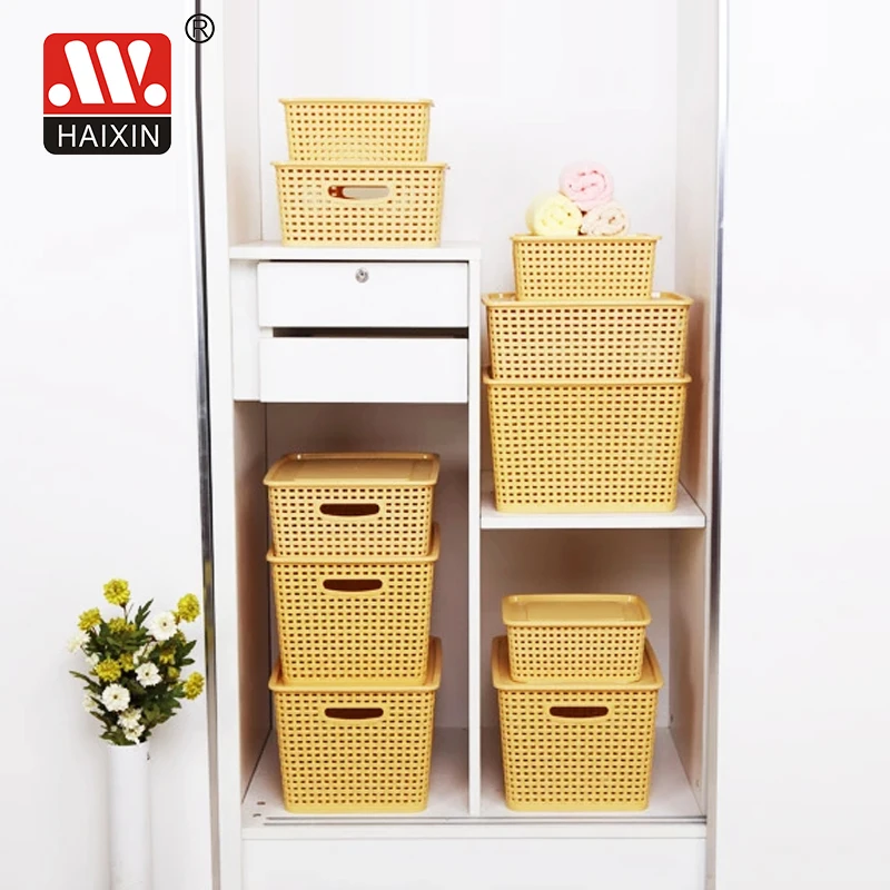 Plastic Storage Basket Bathroom Office Drawer Storage Bag Kitchen Vegetable And Fruit Snack Storage Basket