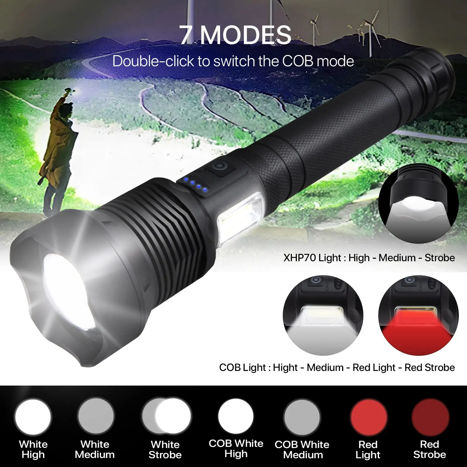 P160 Led Torch Light Zoomable Tactical Rechargeable 10000 Lumen Telescoping Big Flashlight Buy