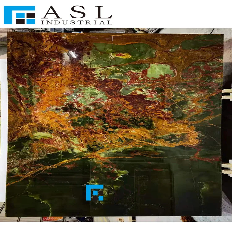 Emerald Green Onyx Cold Ice green onyx Luxurious Interior Decoration Jade Stone Onyx Slab Polished Background Wall