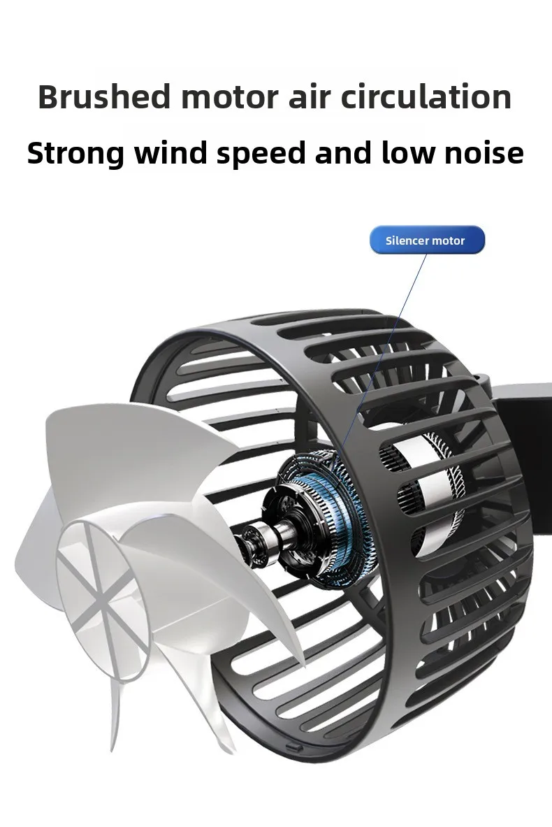 Car Seat Cooling Fan, Portable, 12V, USB, Plastic - detail 8