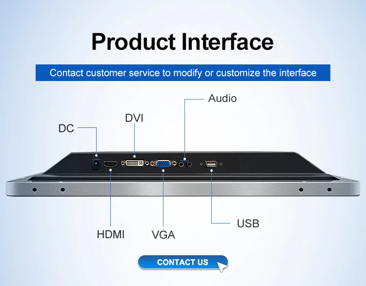 15.6 Inch Waterproof Industrial Monitor HD VGA BNC Capacitive PCAP USB 1366*768 1920*1080 TFT Display Aluminum Touch Screen
