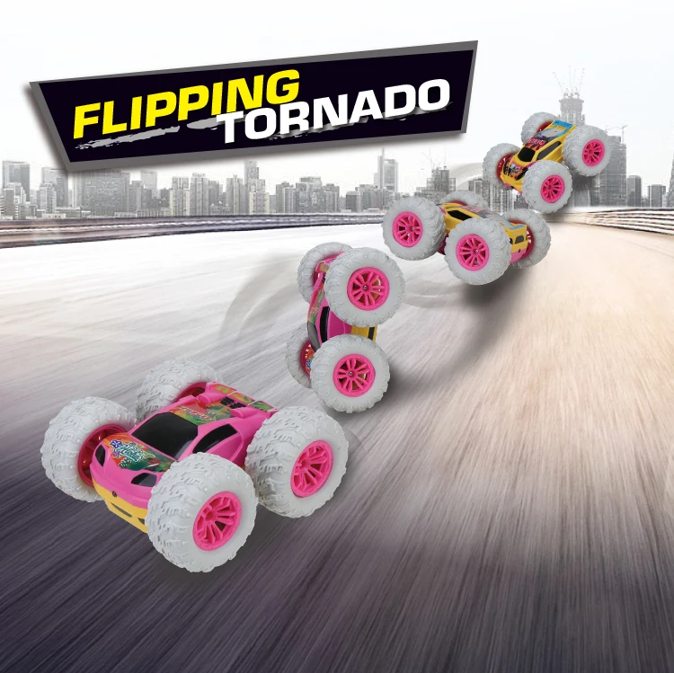 fast gearz 24ghz rc stunt car for kids 360 flips double sided driving remote control toy with expert stunt moves-1