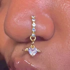 Gold Plated African Designer Nose Cuff Wholesale Nose Clip Dangling Pendant Fake Piercing Nose Ring Custom