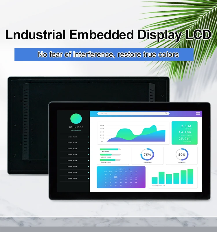 Industrial 18.5 Inch LCD Monitor PCAP Capacitive Touch Screen VGA HD TFT Wall Mount Kit USB Aluminum Frame New EETI Desktop
