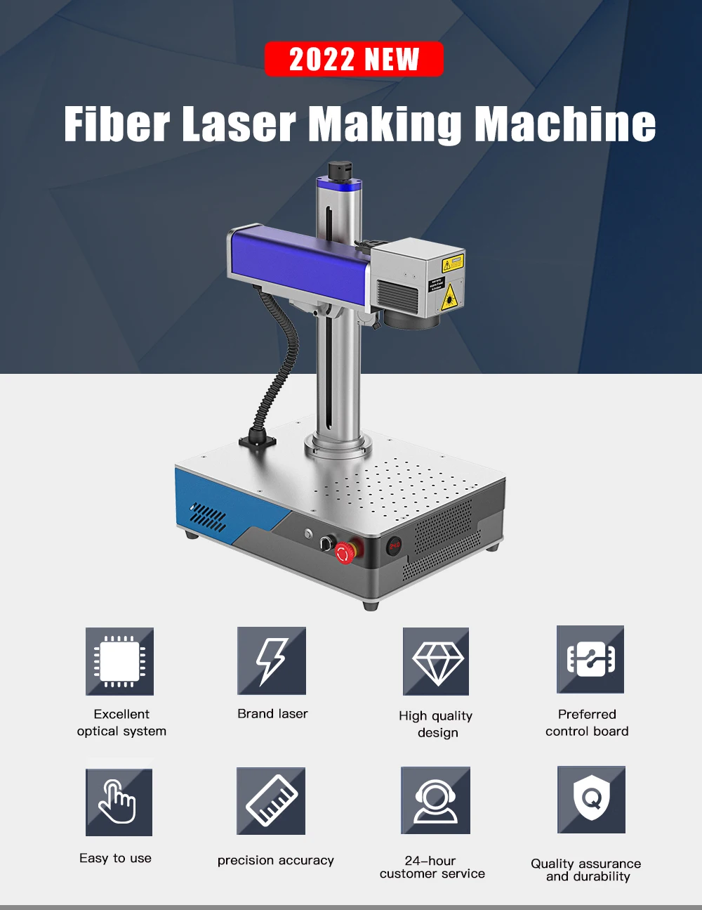 New20W30W50W Fiber Laser Marking Machine Laser Engraving Price for Metal Plastic Pen Gold Silver Jewelry Handling Multiple Color