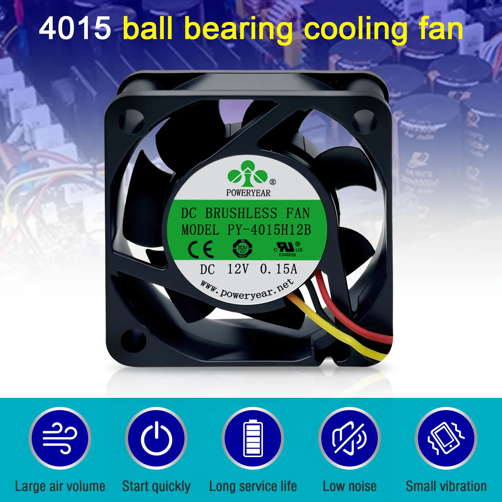 Oil Ball Bearing, 4015, 40x40x15mm, 40mm, 5V - detail 8