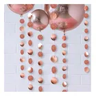 Glitter Rose Gold Circle Dots Garland Party Decorations Paper Polka Dots Hanging Streamer String Bunting Background De