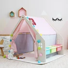 House Multifunctional Wooden Kids Play Tent Toy Play House With Drawing Board Tent For Kids Playhouse