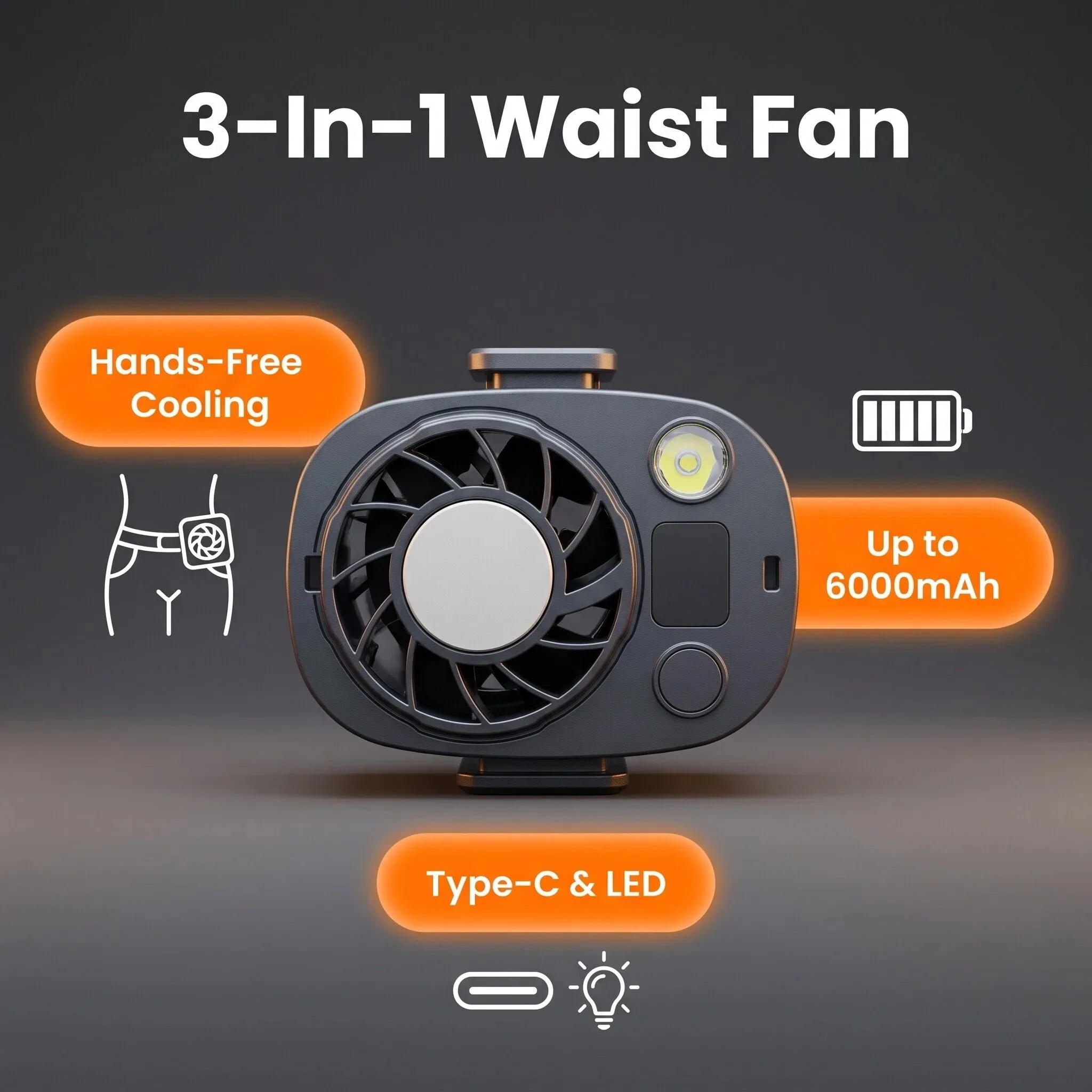 Waist Hanging Fan, 3000Mah, 6000Mah - detail 10