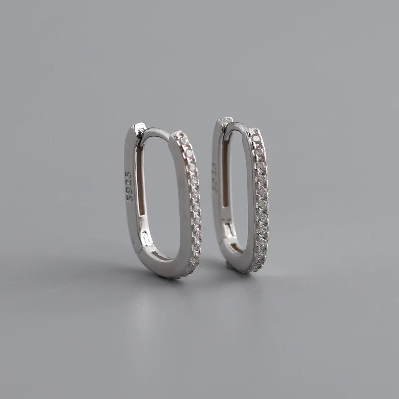 Personality S Diamond-Encruped Zircon S925 Sterling Silver Ring Cheap Earrings