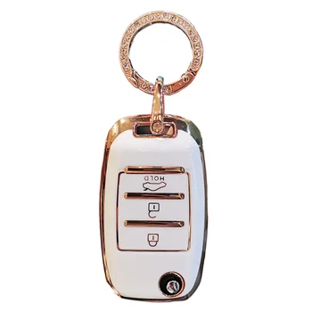Fashion TPU Car Folding Key Case Cover Bag For Kia Rio QL Sportage Ceed Cerato Sorento K2 K3 K4 K5 Holder Keychain Key Protector