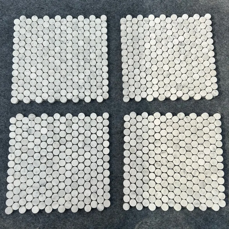 product ydstone high quality white carrara marble mosaic tile polished natural stone round tile with waterproof feature 1 year warranty-9
