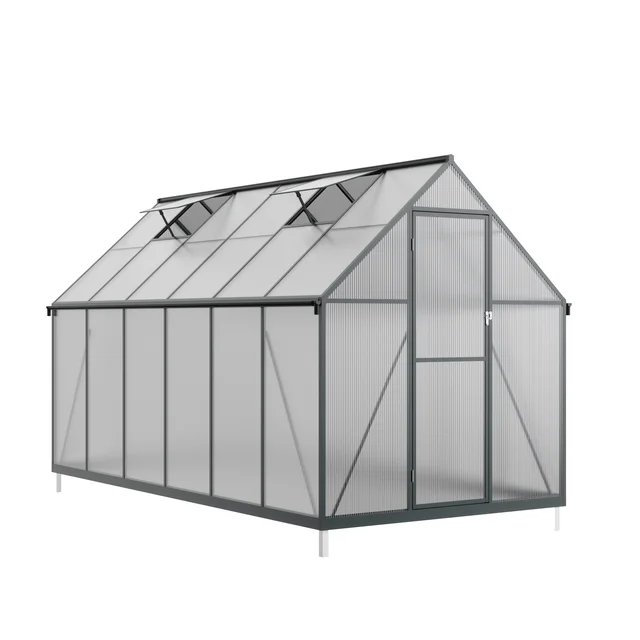 335*178*195 Heavy Duty Polycarbonate and Aluminum Frame Outdoor Greenhouse with Fast and Easy Installation&Corner Stake