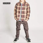 Shirt Boys DIDIBUBU Button Down 100% Cotton Handsome Flannel Long Sleeves Check Shirt For Boys