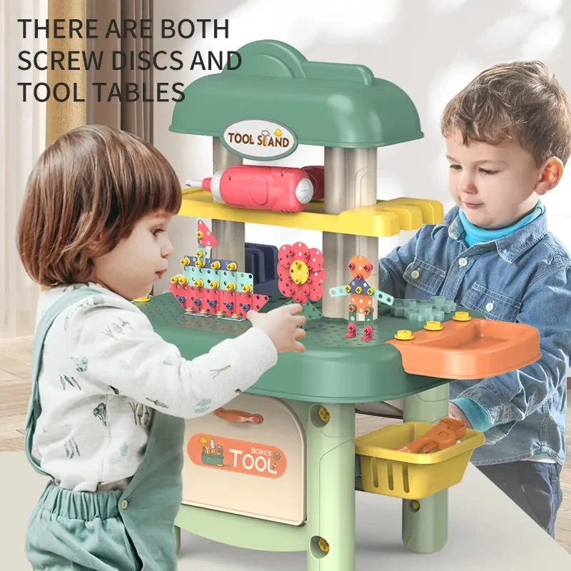EPT 141PCS Plastic Tool Game Table Kids Electric Screwdriver Tools Workshop Kits Toy Play