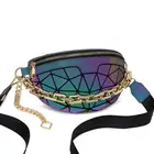 Women PU Leather Cross Body Fanny Pack Reflective Fashion Women Waterproof Waist Bag