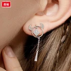 925 Silver Earrings Earrings Original And Novel Design Of Long Tassel Ox Head Asymmetric 925 Silver Earrings