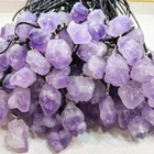 Hand Crystal Gemstones Hand Carved Natural Rough Healing Quartz Chakra Energy Amethyst Reiki Crystal Gemstones Pendant