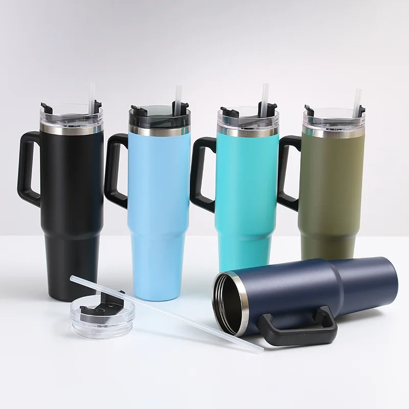 Multi colors Stainless Steel Double Insulated blank sublimation 40oz speaker music tumbler cup with Handle and Straw Lid
