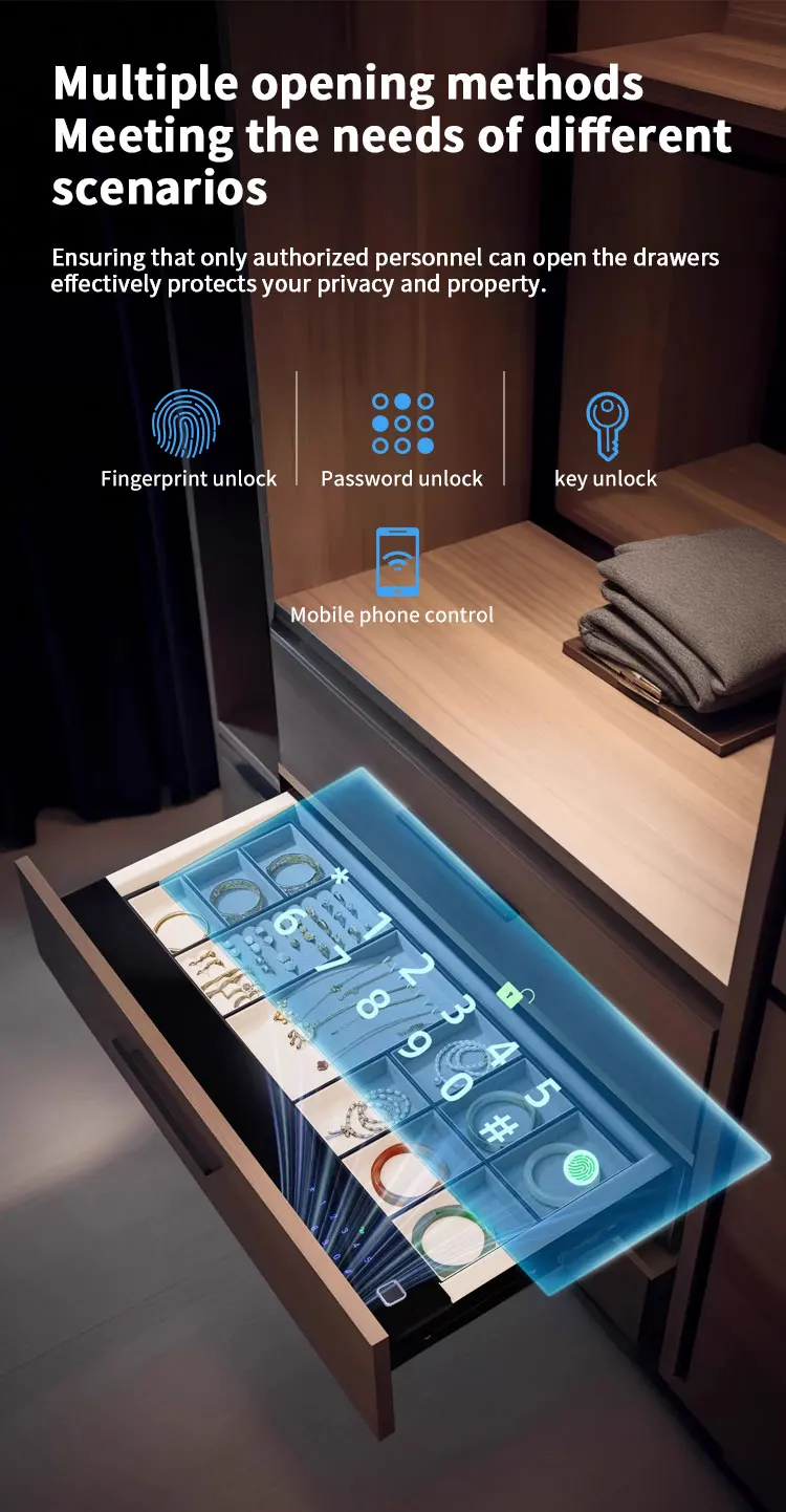 product ceqsafe smart fingerprint lock hidden drawer safe box cash jewelry safety drawer hotel safe for wardrobe-13
