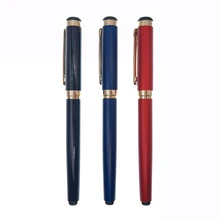 High quality luxury elegant ink pens blue red black metal fountain pen with gift Box
