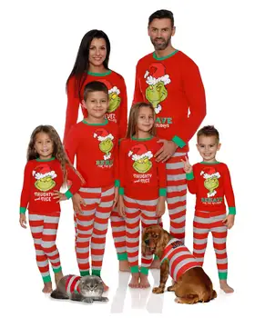 wholesale matching family Xmas christmas onesie pajamas set kids cotton 2021