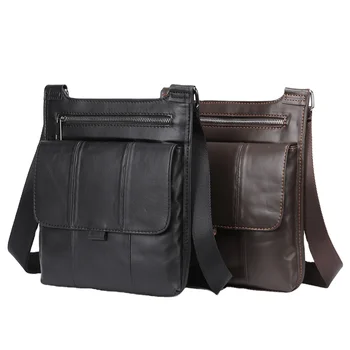 New men's shoulder bag leather crossbody bag casual retro portable waterproof custom logo crossbody bag wholesale