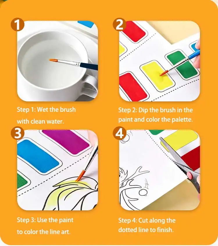 product keybaby custom 2026 cute children diy ins characters simple water coloring books with pigment for shop-12