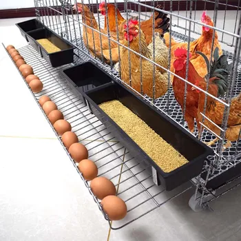 Household Chicken Cage With Egg Tray Breeding Cage For Chickens Duck Poultry Farm Folding Egg Laying Layer Broiler coop cages