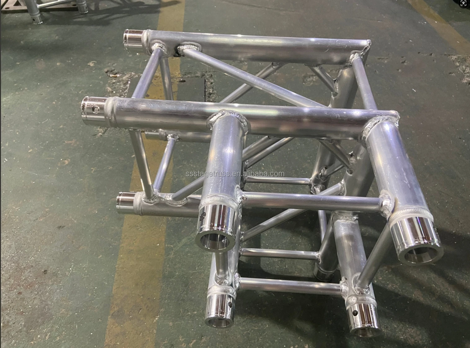 product 290mm aluminum spigot truss 3 way 90 corner truss corner truss lifting tower lighting stage connection accessories-7
