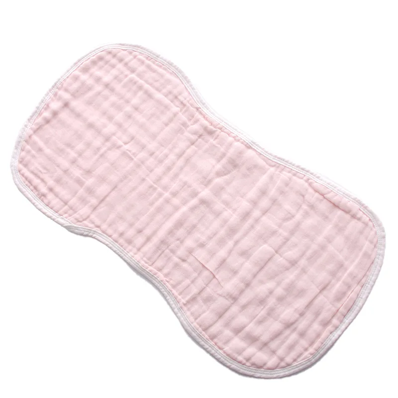Wholesale 6 layers solid color organic cotton Absorbent Drool Bib Cloth muslin baby Shoulder burp cloth