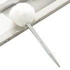 Pink Kawaii Pink Lavender Style Pom Pom Metal Gift Pen Cute Plush Ball Ballpoint Pens