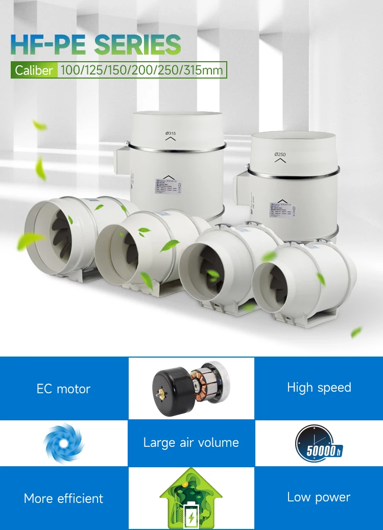 Inline Duct Fan, 100~240V, 366~2206m³ - detail 8