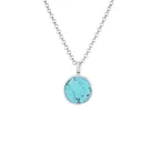 Turquoise Gemnel 2021 Latest Trendy 925 Sterling Silver Turquoise 360 Pendant Necklace Men Jewelry