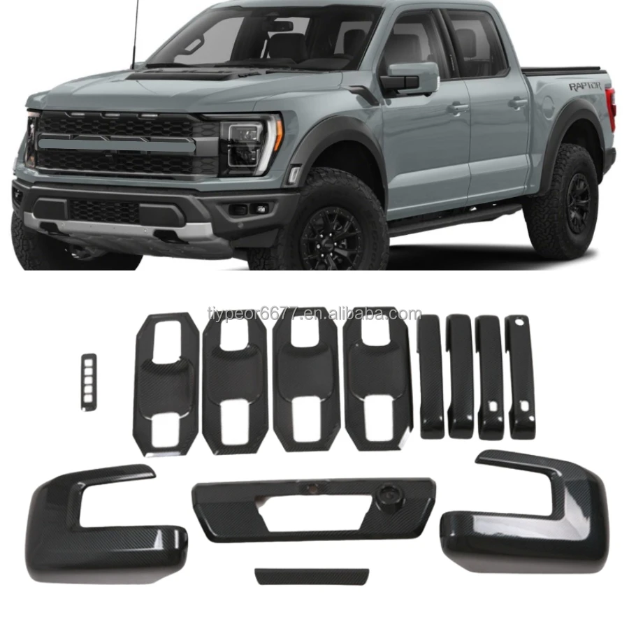 product tiypeor for ford raptor f150 2023 door cup protector handle rear mirror gas tank cover decorative exterior trims kit-3