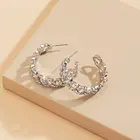 Hoop Fashion Jewelry 2021 New Simple Geometric Crystal Hoop Earrings For Women