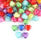 Heart Beads Colorful Small Heart Shape Charming Beads Clear Star Crystal Acrylic Beads For Jewelry Making