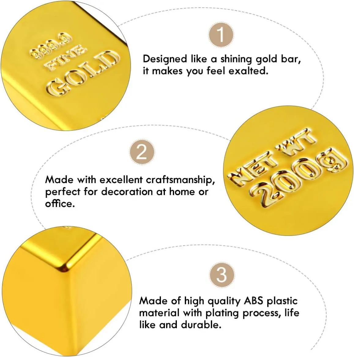 De Ladrillo De Gold Bar Faux Gold Bullion Glittering Golden Brick For