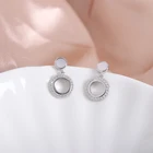 Rose Earrings Round Earring Lminimalist Fashion 18K Pure Rose Gold Jewellery 2021 Ladies Round Diamond Stud Earrings