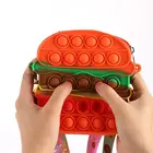 Fashion Handbags 2021 Hot Sale Fashion Cute Chain Silicone Pop It Hamburger Purse And Handbags For Women