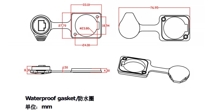 Ethernet Chassis Connector Plug Ip65 Waterproof Rj45 Panel Mount Connectors Row Type