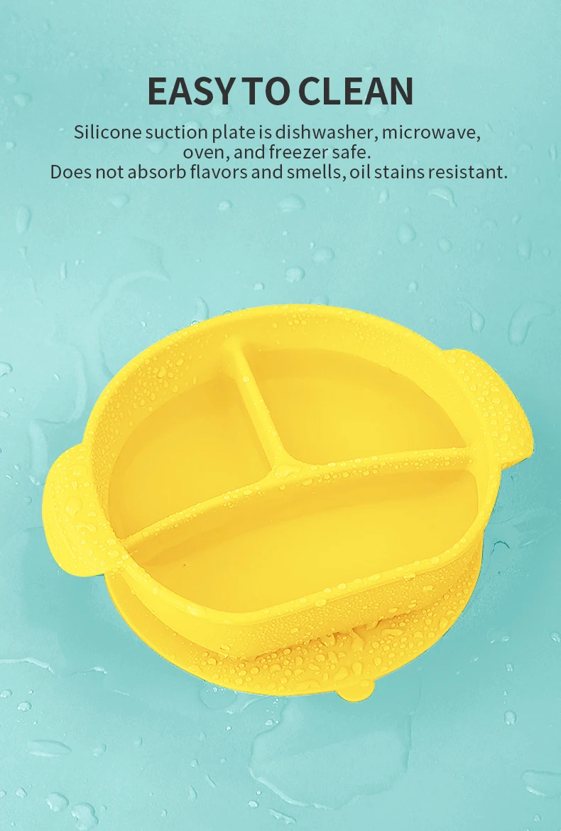 Custom Baby Feeding Bowl Set with Suction Cup Base Food Grade Non-Toxic BPA Free silicone baby bowl  for Toddlers