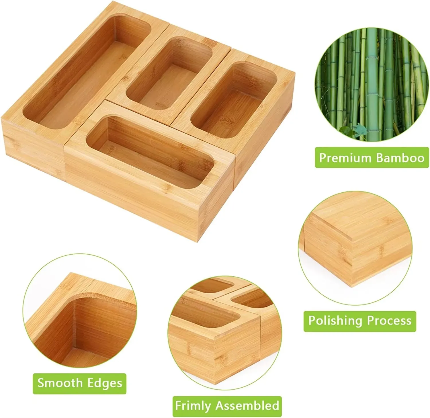 product bamboo ziplock bag dispenser organizers box bag holder drawer 4 in 1 storage organizer for sandwich gallon snack-5