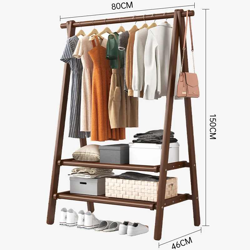 Multifunctional  Strong Load Capacity Freestanding Foldable Open wooden coat rack